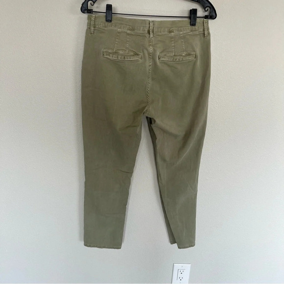 FRAME Le Beau Duo Tape Chino Pants Army Green Washed Old White Women’s 27 - Picture 8 of 11